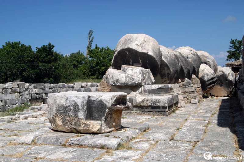 Didima. Przewrócona kolumna obok świątyni Apollina. - foto: wnieznane.pl Didima. Przewrócona kolumna obok świątyni Apollina. - foto: wnieznane.pl