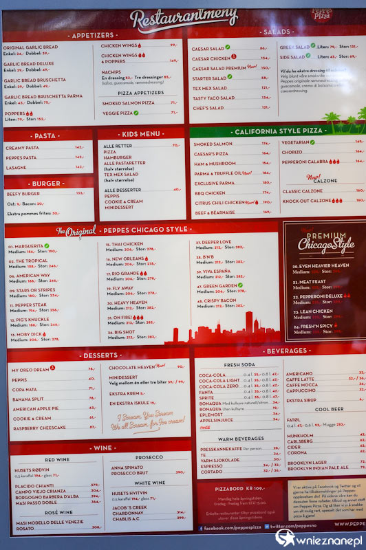 Trondheim. Przykładowe menu w restauracji. - foto: wnieznane.pl