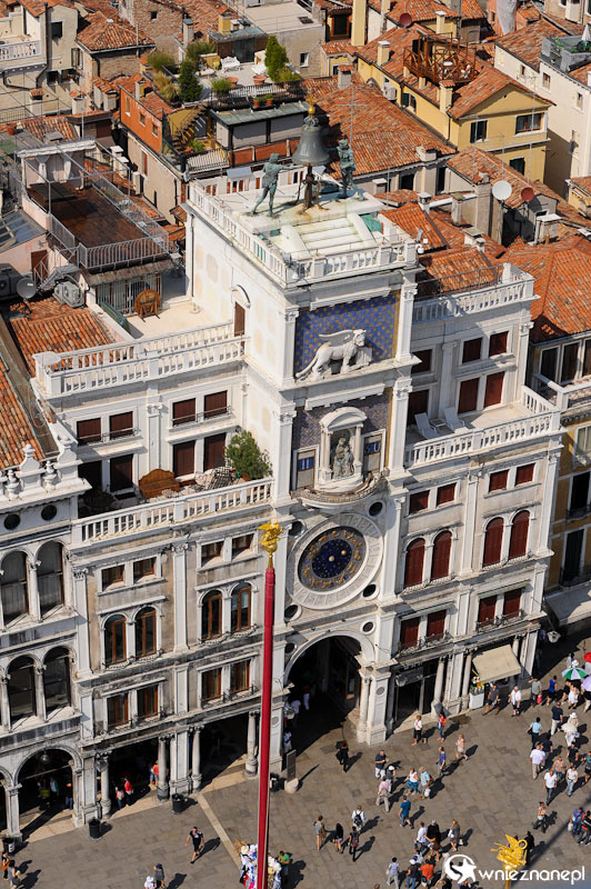 Wenecja. Torre dell' Orologio widziana z Campanile di San Marco. - foto: wnieznane.pl