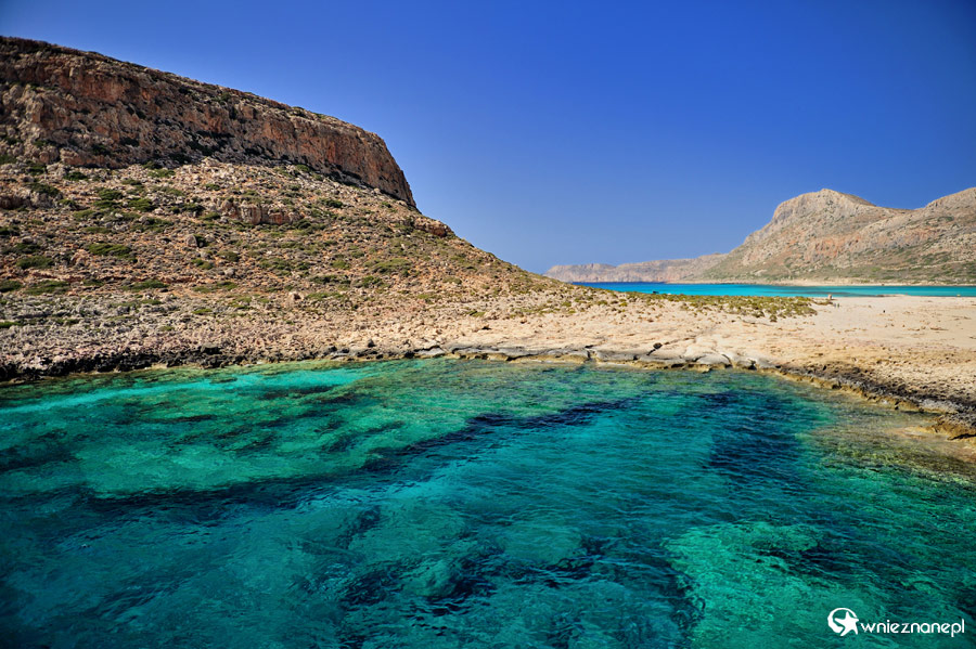 Wyspa Kreta. Wspaniała woda laguny Balos. - foto: wnieznane.pl