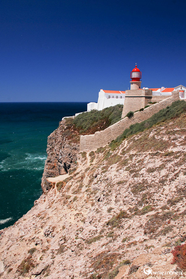 Portugalia Algarve Latarnia Morska Na Cabo De Sao Vicente Dalej Nie 
