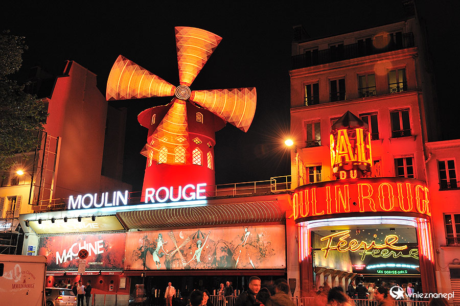 Paryż. Słynny kabaret Moulin Rouge. - foto: wnieznane.pl Paryż. Słynny kabaret Moulin Rouge. - foto: wnieznane.pl
