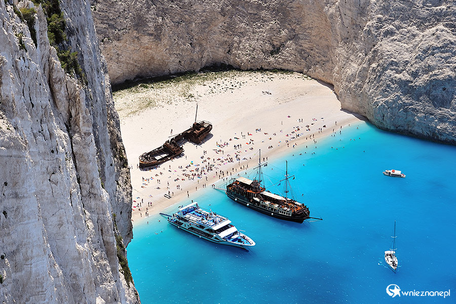 Zakynthos. Zatoka Wraku widziana z klifu. - foto: wnieznane.pl