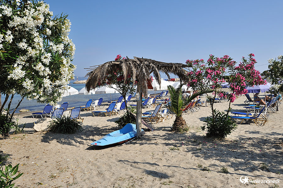 Zakynthos. Leżaki na plaży w Alikanas i Alikes. - foto: wnieznane.pl