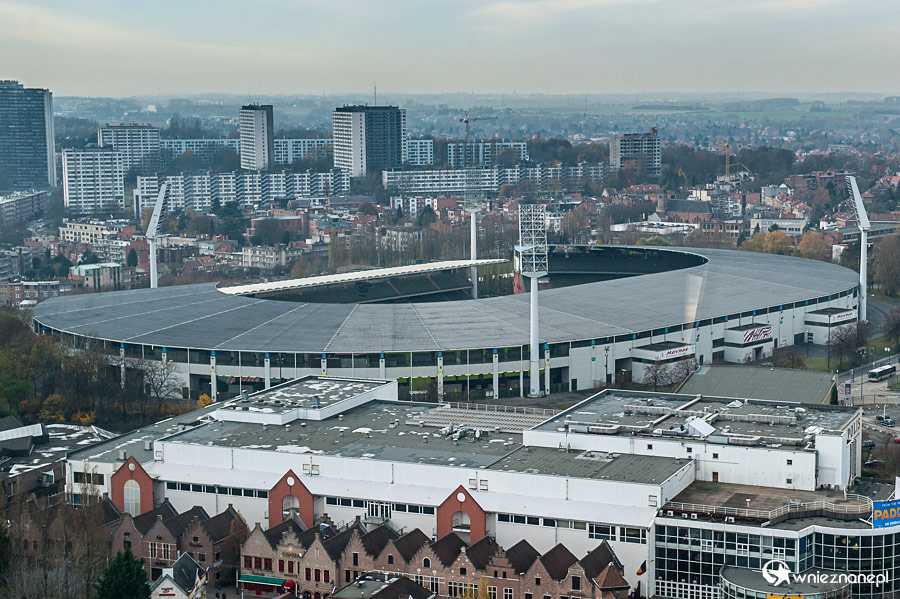 Bruksela. Stadion Heysel widziany z Atomium. - foto: wnieznane.pl