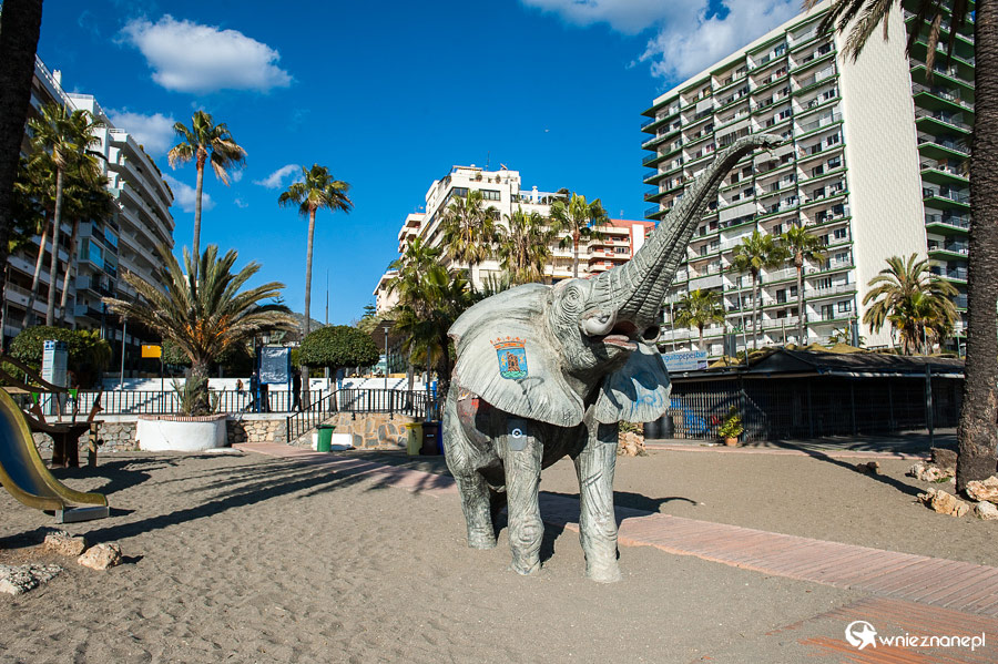 Andaluzja. Słoń-prysznic na plaży w Marbelli. - foto: wnieznane.pl