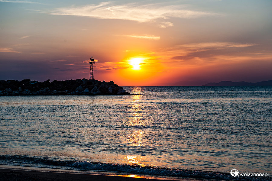 Thassos. Zachód słońca w Skala Maries. - foto: wnieznane.pl