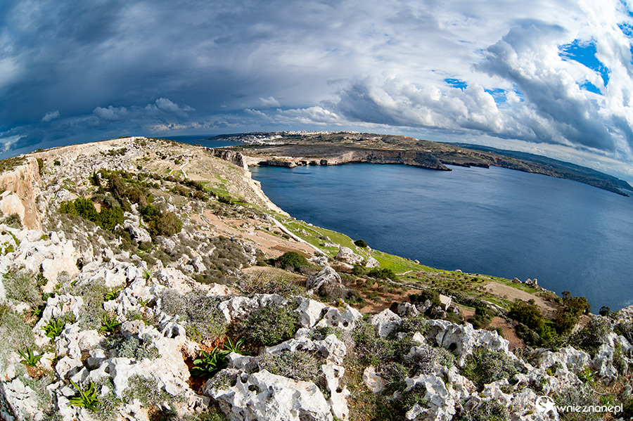 Malta. Widok z klifu Triq Tad-Dahar niedaleko miejscowości Mellieha. - foto: wnieznane.pl