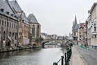 Gandawa (Gent). Widok na Sint Michielskerk (Kościół św. Michała) i Sint Michielsbrug (Most św. Michała). - foto: wnieznane.pl